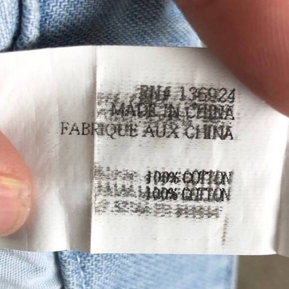 Capulet Revolve Blue Chambray Beaded Front Lightweight Raw Hem Cuffed Shorts - Picture 6 of 7